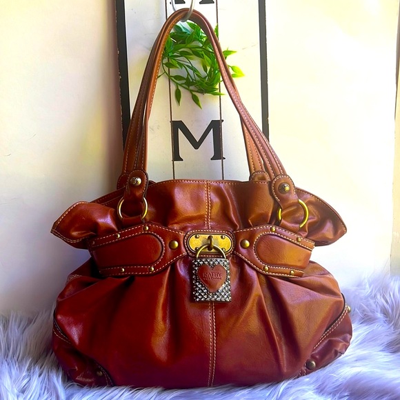 Kathy Van Zeeland Handbags - KATHY VAN ZEELAND VEGAN LEATHER VINYL SHOULDER HANDBAG 2yK